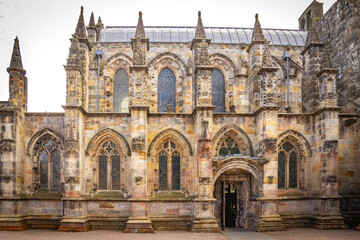 Fototapeta premium exterior of rosslyn chapel, borders, east lothian, scotland, uk 