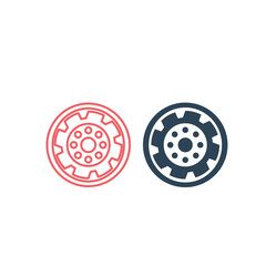 Car clutch vector illustration icons set