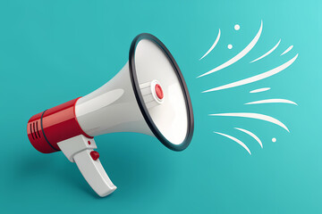 Megaphone on Blue Background
