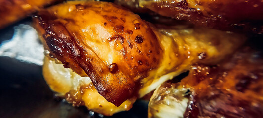 close up of grilled chicken