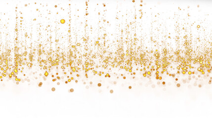 Gold Sparkle light glitter particle. Falling particles of light on transparent background. Stardust glow PNG. Glowing light confetti, Golden glitter bright. Luxury holiday decoration design elements