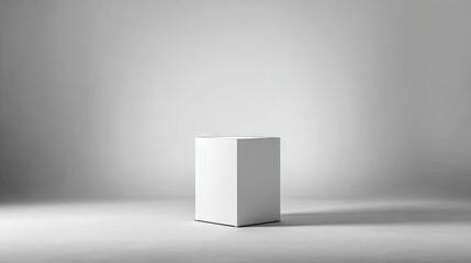 Fototapeta premium Blank white cube pedestal in a setting.