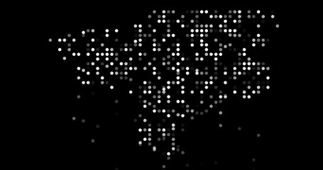 Abstract generative Guinea Bissau outline with moving dots