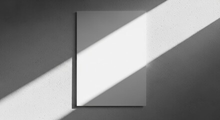 Blank Poster Mockup on Concrete Wall with Sunlight.