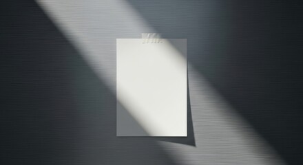 Blank White Paper Mockup on Dark Metal Wall with Light.