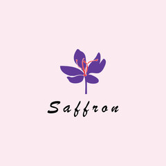 saffron beauty floral logo design vector