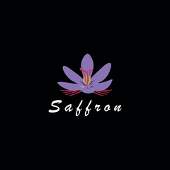saffron beauty floral logo design vector