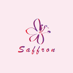 saffron beauty floral logo design vector