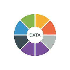 Obraz premium Colorful Circular Data Chart Showing Diverse Segments Representing Different Categories in a Pie-Like Fashion