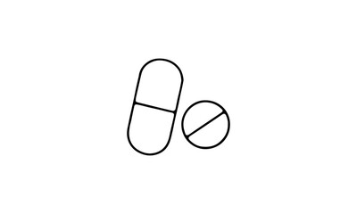 Medical healthcare line icon set. Vector pictograms of pill, capsule, medicine, emergency, illustration.