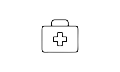 Medical healthcare line icon set. Vector pictograms of medicine, box, emergency, first aid box, thin linear illustration.