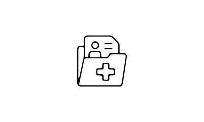 Medical healthcare line icon set. Vector pictograms of p medical patient folder, thin linear illustration.