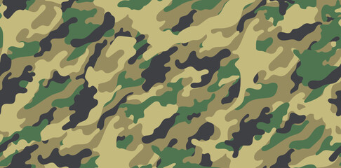 Green camouflage pattern for clothing design. Trendy military pattern