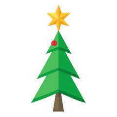 Obraz premium Christmas Tree Topper on White Background