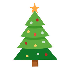 Fototapeta premium Christmas Tree on White Background