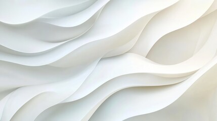 Obraz premium Serene White Wave: A captivating and calming abstract composition, featuring fluid, flowing wave forms. The elegant design emphasizes the beauty of shapes and evokes a sense of tranquility and purity.