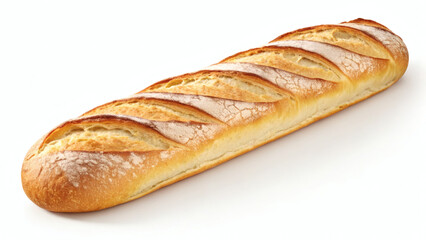 French Baguette on White Background Minimalist
