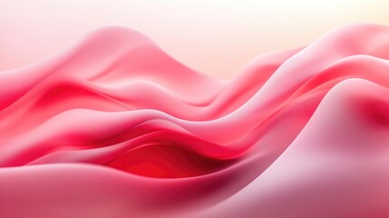 Obraz premium Abstract Flowing Fabric: A vibrant display of abstract, flowing fabric in shades of red and pink. The image shows an elegant fluidity and softness.