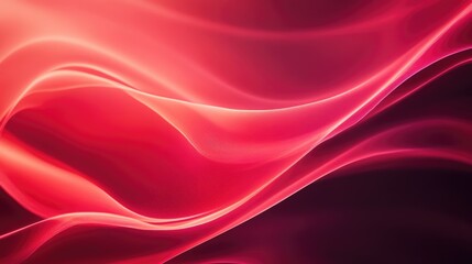 Obraz premium Radiant crimson waves: Swirling, abstract crimson waves, a dance of light and shadow, exuding an aura of elegance and movement.