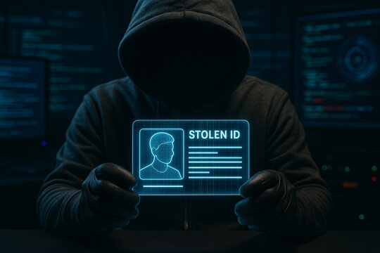 Hacker Stealing Digital Identity Information