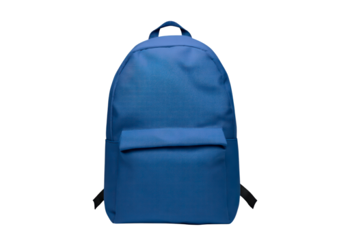 Simple blue backpack for school or travel on transparent background, PNG	 - Powered by Adobe