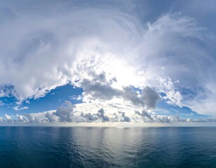 Fototapeta premium Wide ocean view, dramatic clouds
