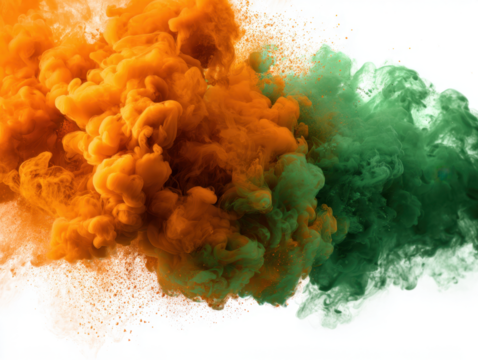 Realistic orange and green smoke smoke isolated on transparent background --ar 4:3 --v 7 Job ID: 1f3681b0-e4c2-401a-bbeb-cda17414f1db