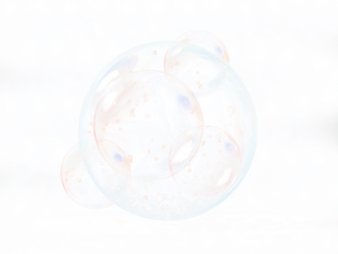 Realistic soap foam bubbles isolated on transparent background