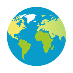 World Map on White Background