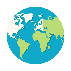 World Map Isolated on White Background