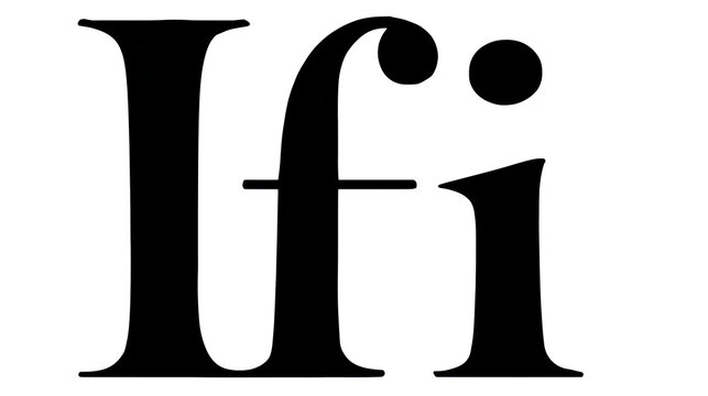 Close-up Detailed View of Bold Black Serif Letters I, f, and i,  Classic Typography Style, Dark Background, Simple Composition, Strong Visual Impact