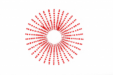 Red starburst round shape icon