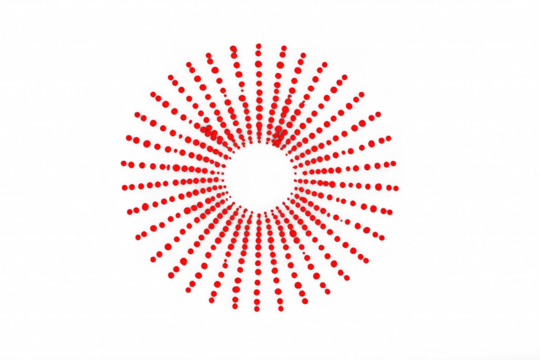 Red starburst round shape icon