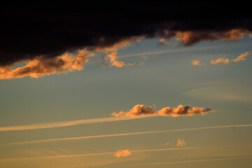 Sunset clouds during golden hour