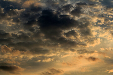 Sunset clouds during golden hour