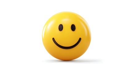 happy smiley face emoji isolated on the white background 
