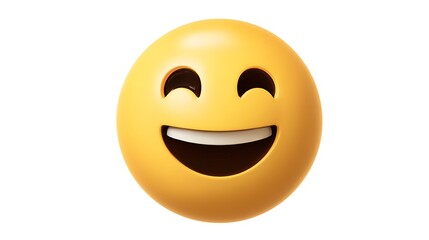 Smiling face emoji isolated on the white backhand 