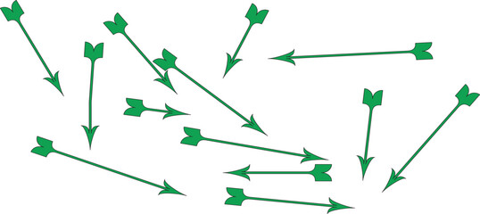 Green Arrow Set  on Different Direction 