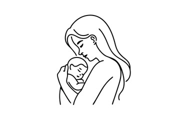 Mother holding baby close tender embrace love