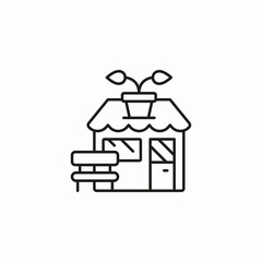 flower shop building icon sign vector