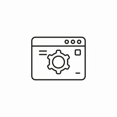 settings browser window icon icon sign vector