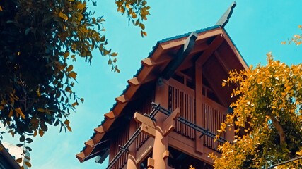 top of a Japanese building in the Japanese area of Los Angeles