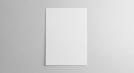 Blank White Card Mockup on Gray Background.