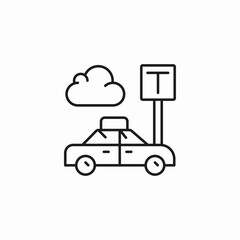 taxi stand cloud icon sign vector