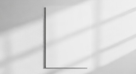 Minimalist White Frame Mockup with Window Shadow Overlay.