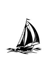 Sailboat Silhouette on Water