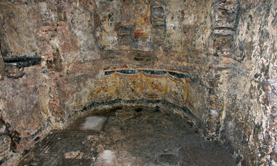 Obraz premium Located in Istanbul, Turkey, Kalenderhane Mosque was built as a church by the Romans. It was converted into a mosque in the 18th century. It contains frescoes.