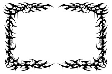Death metal spike frame horizontal, slamming death metal frame for flyer, poster, print or layout