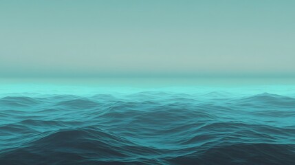 Obraz premium Tranquil blue ocean waves under a clear sky