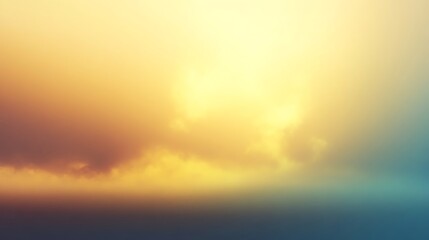 Abstract cloudy sky with golden light and color gradients landscape